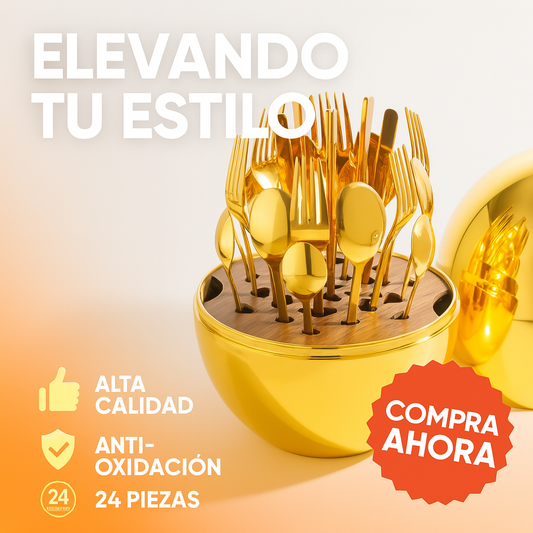 Set de Cubiertos de Lujo™ (24 Piezas) – Eleva tu mesa con estilo y elegancia