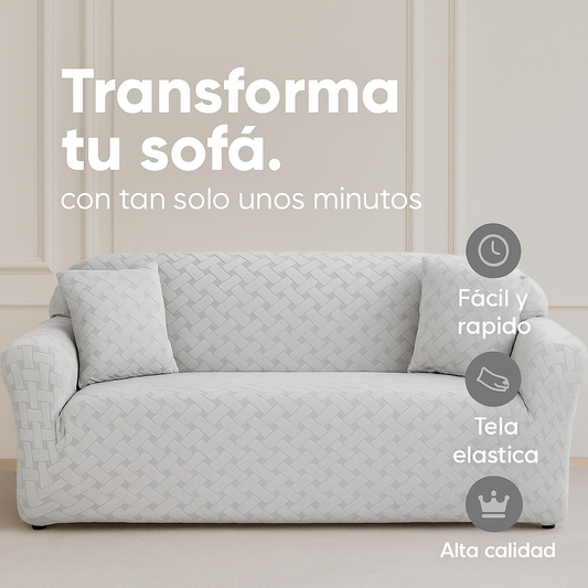 COMBO X2 Funda Elástica de Felpa para Sofá de 1 y 2 Puestos