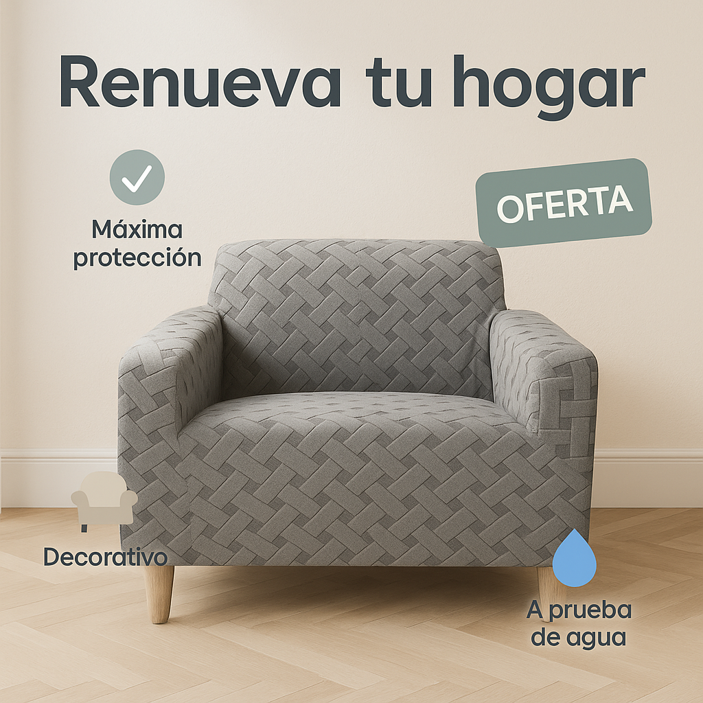 COMBO X2 Funda Elástica de Felpa para Sofá de 1 y 2 Puestos