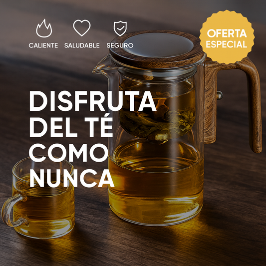 Infusor de Té Premium de Vidrio y Madera – Elegancia y sabor en cada taza 🍃