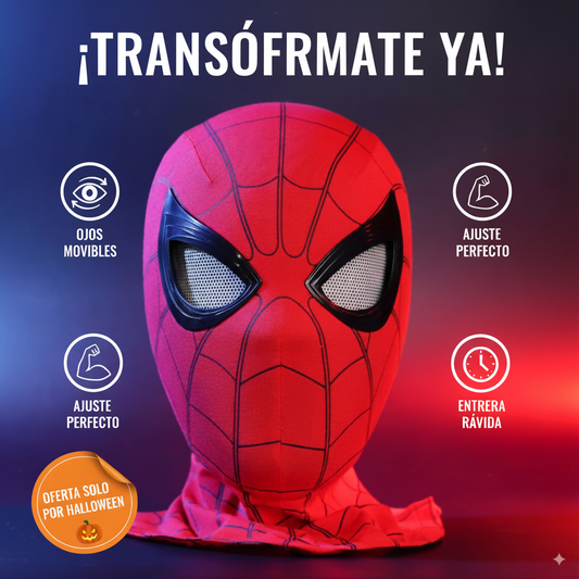🎃 Máscara Spider-Man Realista con Ojos Móviles — Especial Halloween 🕷️🕸️
