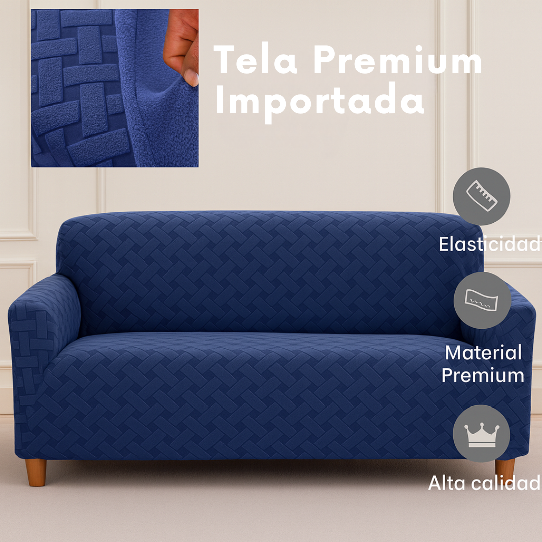 COMBO X2 Funda Elástica de Felpa para Sofá de 1 y 2 Puestos